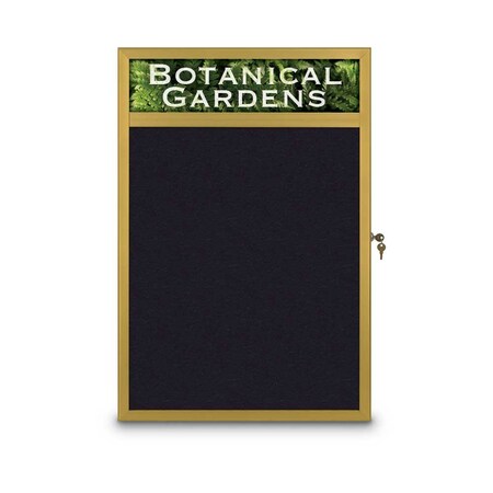 United Visual Products Open Faced Traditional Rounded Corkboard UV644ARC-BRONZE-MEDGRY